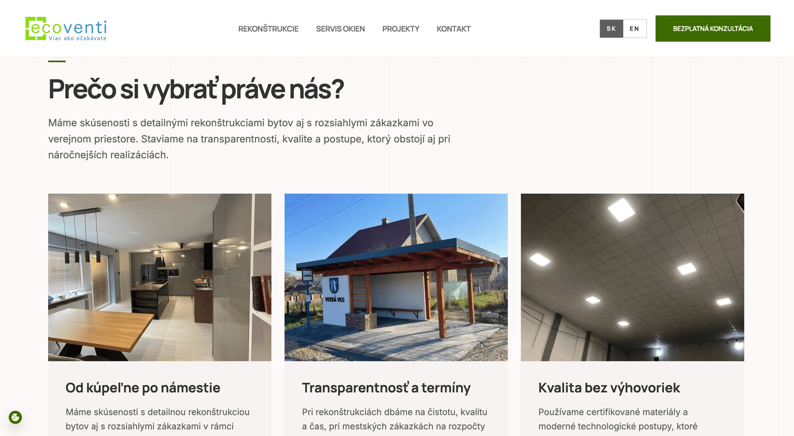 Ecoventi s.r.o., Poltár – Construction company + window service – Desktop 02