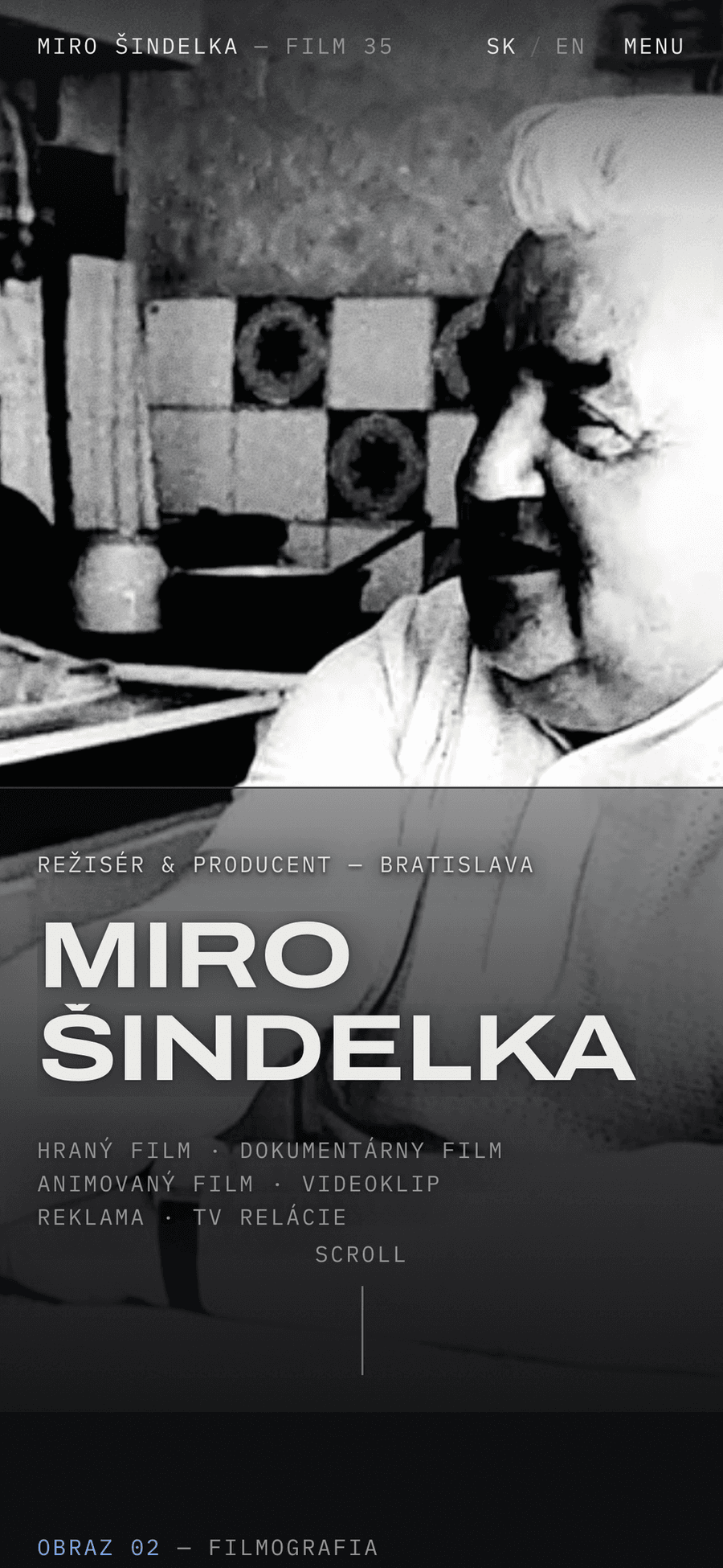 FILM 35 s.r.o. – Film director portfolio – Mobile — hero