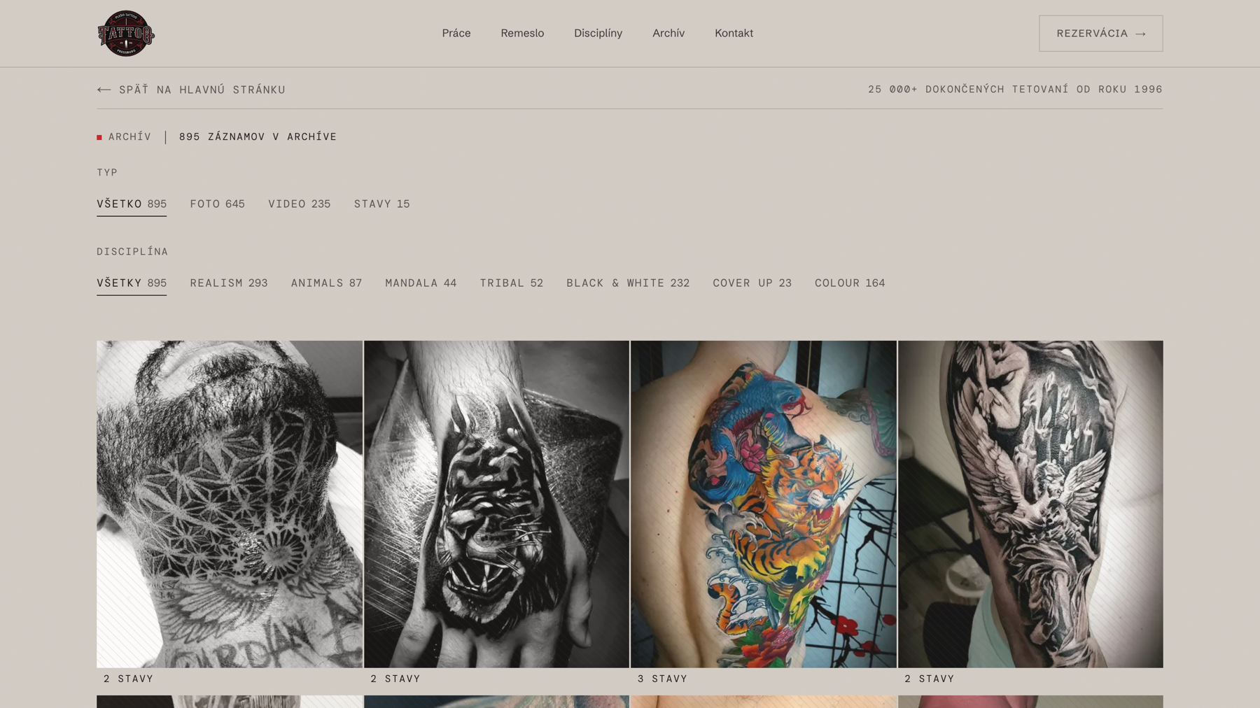 PLEŠO TATTOO s. r. o. – Tattoo studio – Archive