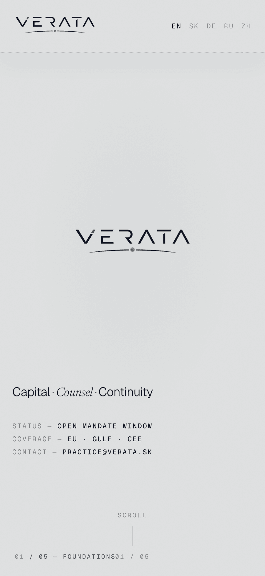 VERATA s.r.o. – Corporate / advisory – Mobile — home