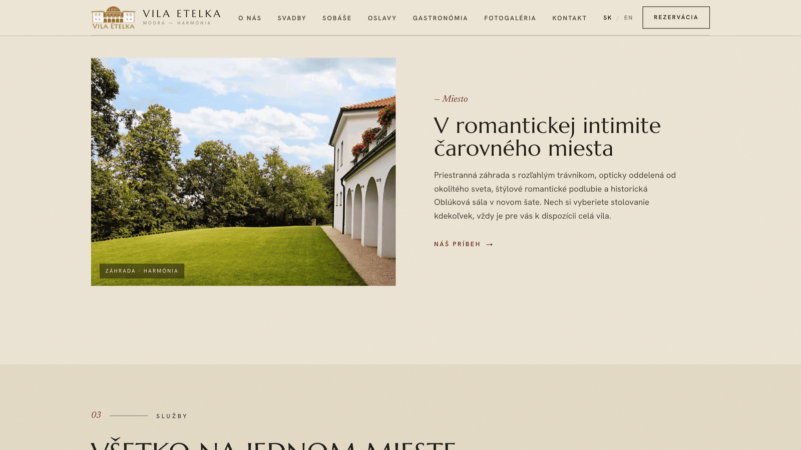 Vila Etelka – Wedding and event venue – Spaces