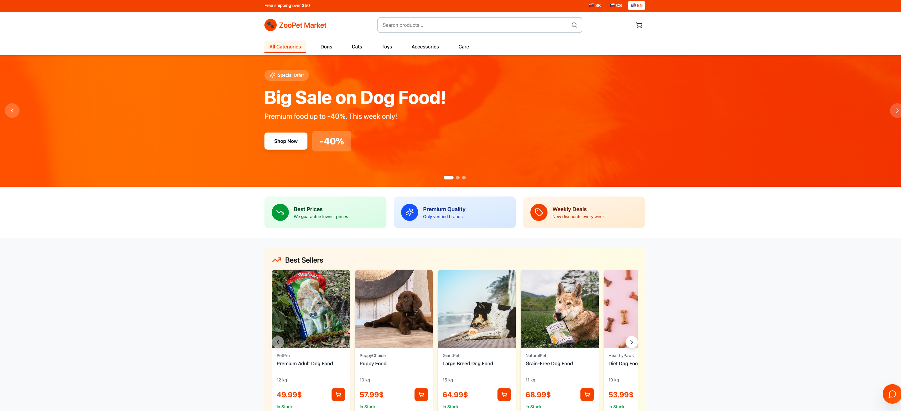ZooPet E-shop preview